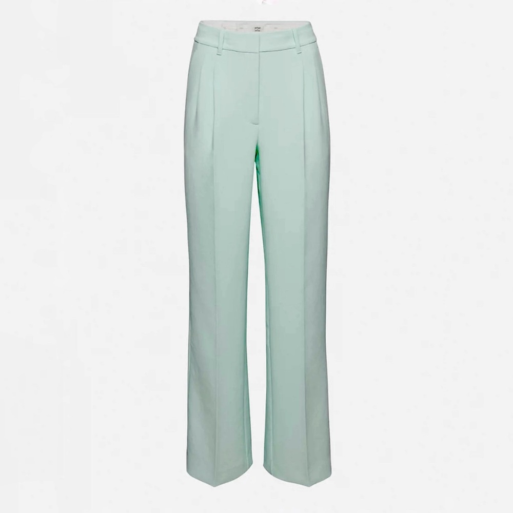 Shein Curve spearmint Green pleated Wide Leg pant